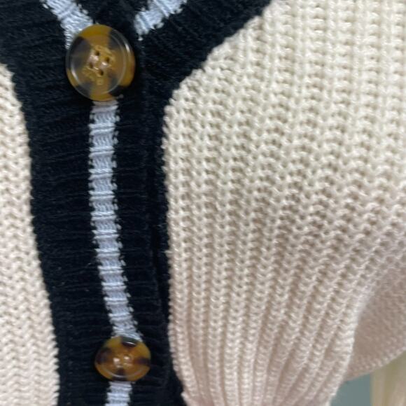 Womens Preppy Cardigan Sweater Size Medium Puppy Love Collegiate Academia - Picture 3 of 7